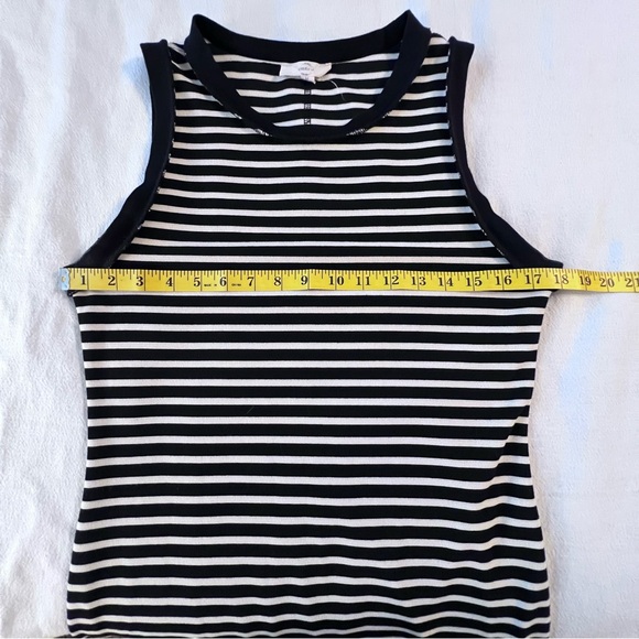 Entro Classic Contrast Black/White Stripe Midi Dress Sleeveless Women’s M, EUC - Picture 11 of 12